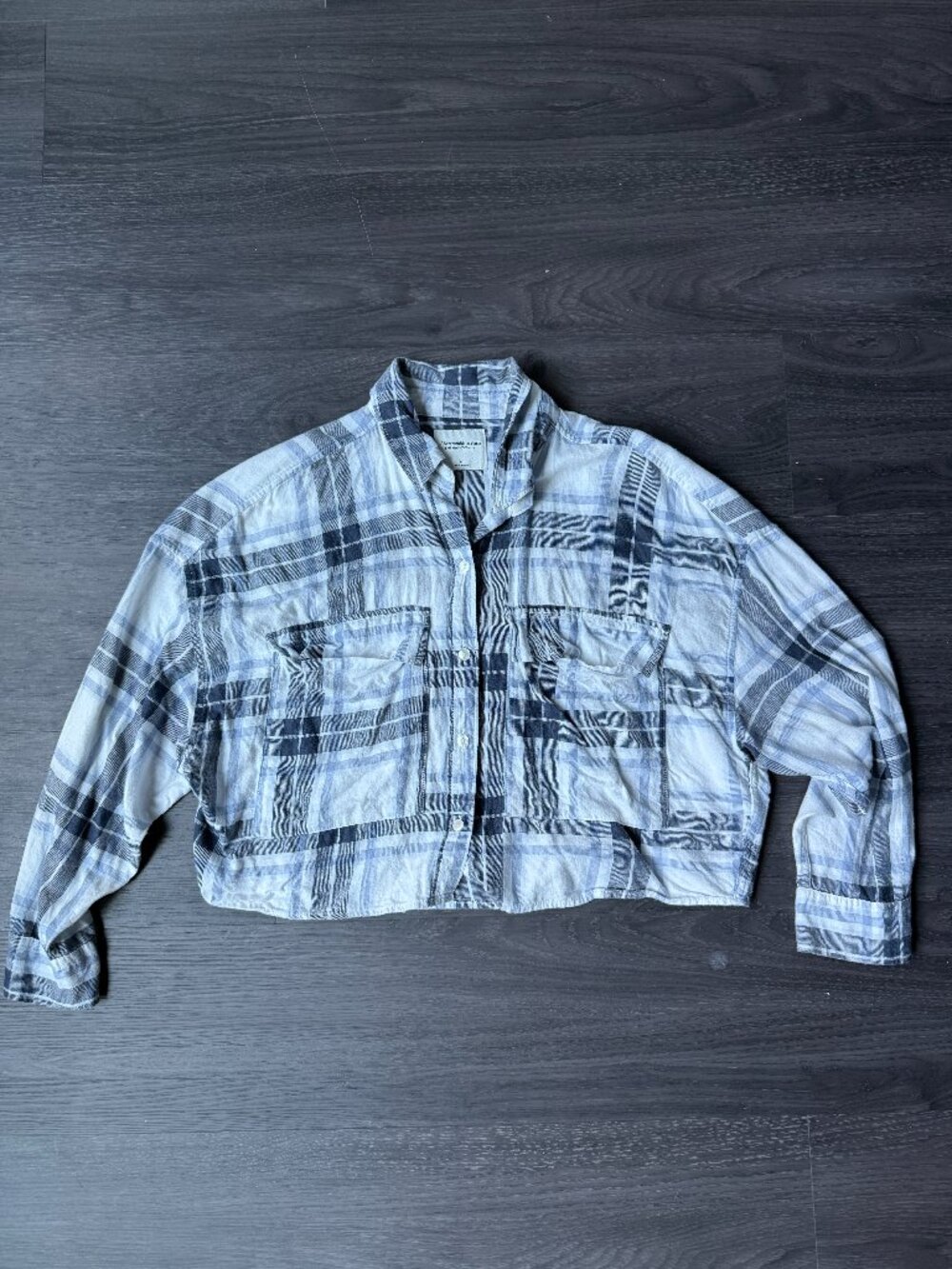 Abercrombie Soft AF Cropped Plaid Flannel Shirt XS